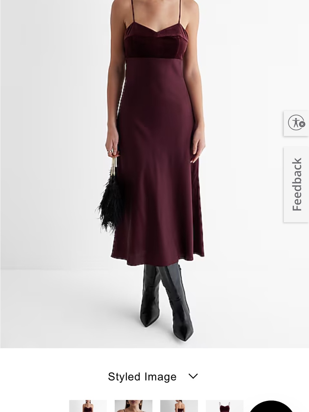 Express SOLD OUT - Elegant Wine Maxi Slip Dress with Velvet Bodice